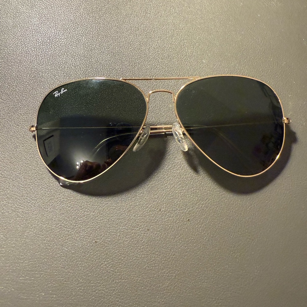 Ray-Ban Gold and Black Aviator Sunglasses